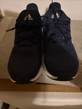Women’s size 11 Adidas  Dark Blue Knit Trainers with White Midsole